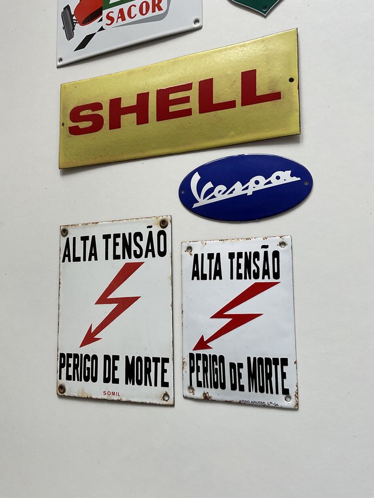 placa/chapa esmalte shell Sacor land rover vespa