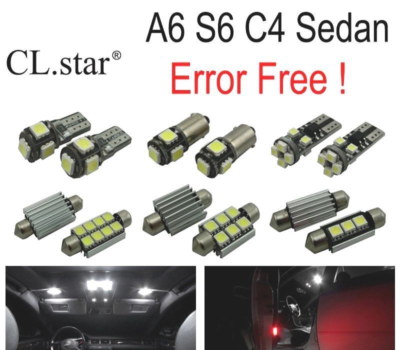 KIT COMPLETO DE 17 LÂMPADAS LED INTERIOR PARA AUDI A6 S6 C4 SEDAN 1994 -1997