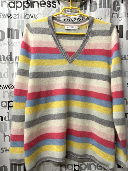 Свитер женский кашемир 100%, в полоску, 46-52