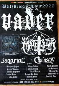 Plakat koncertowy Blitzkrieg5 Tour 2009 Vader Marduk Chainsaw Esqarial
