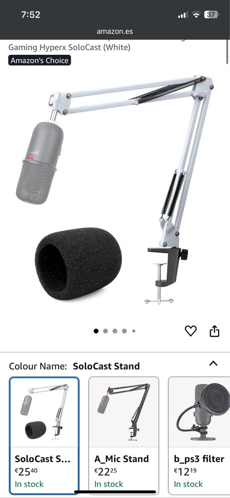 Suporte Branco p/ Microfone – 15€