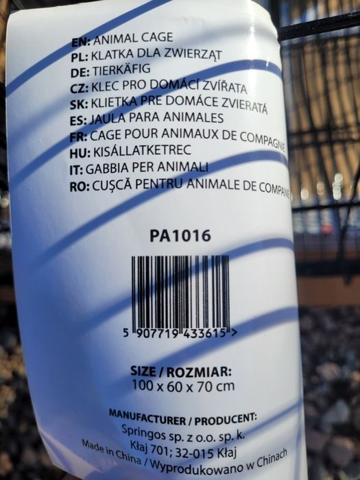 Klatka dla zwierząt