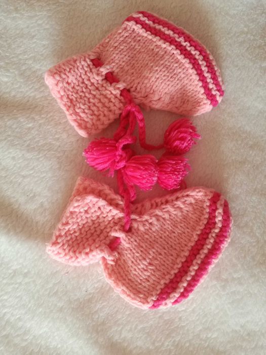 Buciki miękki różowe dzierganie