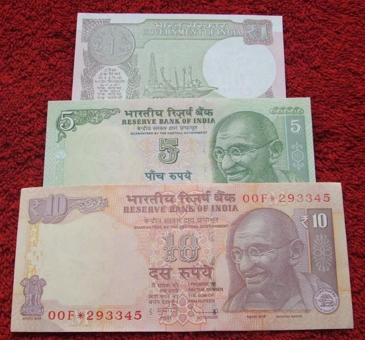 INDIE Kolekcjonerskie Banknoty Zestaw - 3 sztuki UNC