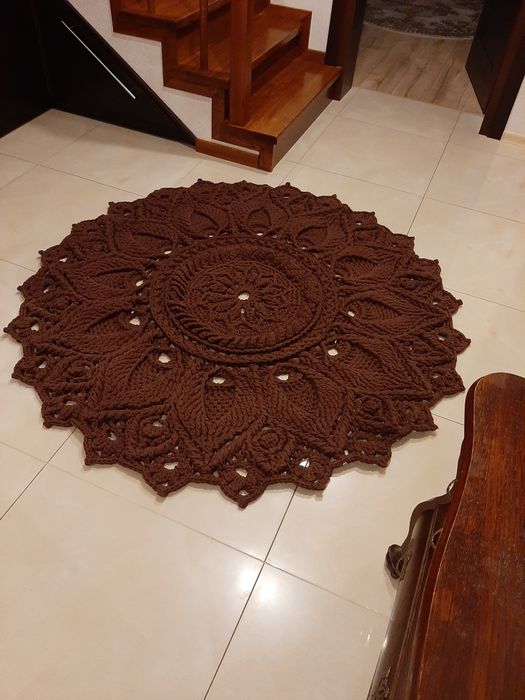 Dywan na szydełku handmade średnica 160cm