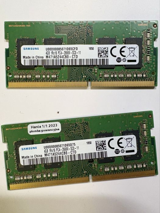 Pamięci RAM DDR4 PC4 Samsung 2x4GB