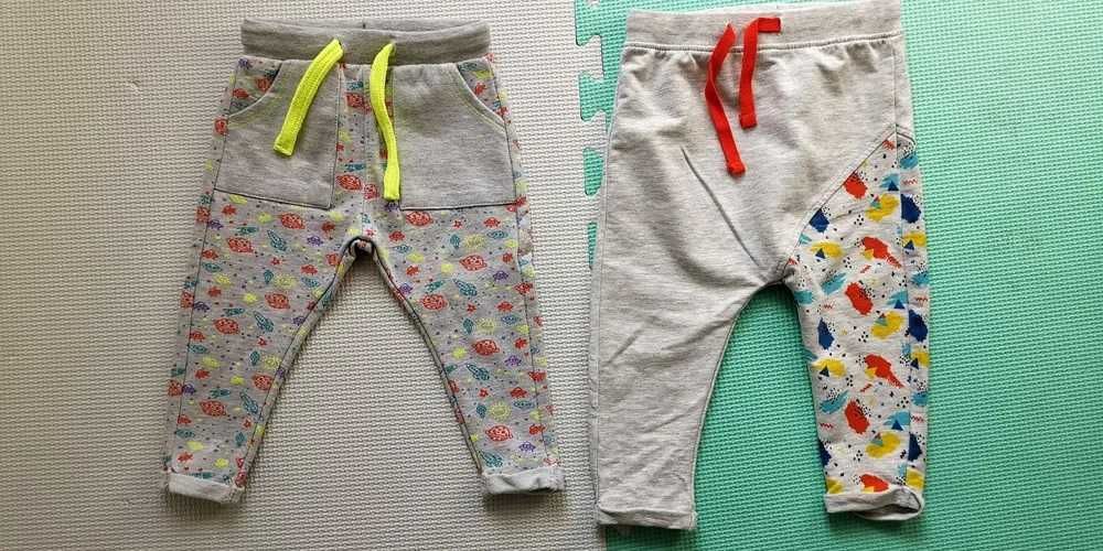 5 10 15 spodenki 74 spodnie komplet 2 sztuk joggery szare