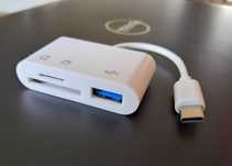 Adapter czytnik kart pamięci 3w1 SD micro TF na USB-C