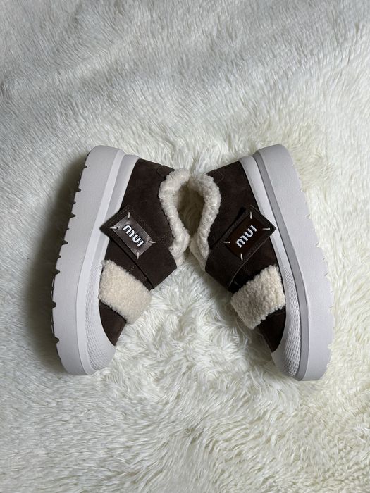 Кеди зимові трендові на хутрі. Черевики коричневі на хутрі