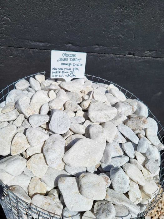 Kamień otoczak CREAM DREAM  Kamienie ogrodowe dekoracyjne ozdobne