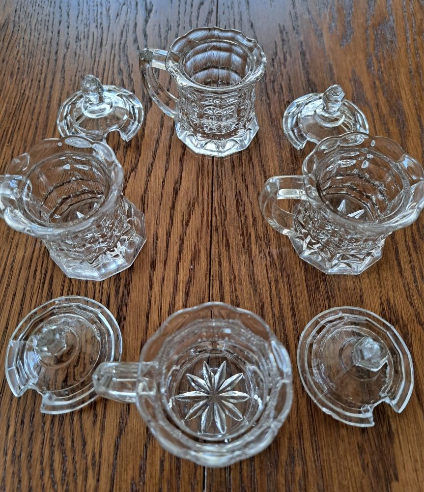 Kryształowe 4 pojemniczki na przyprawy