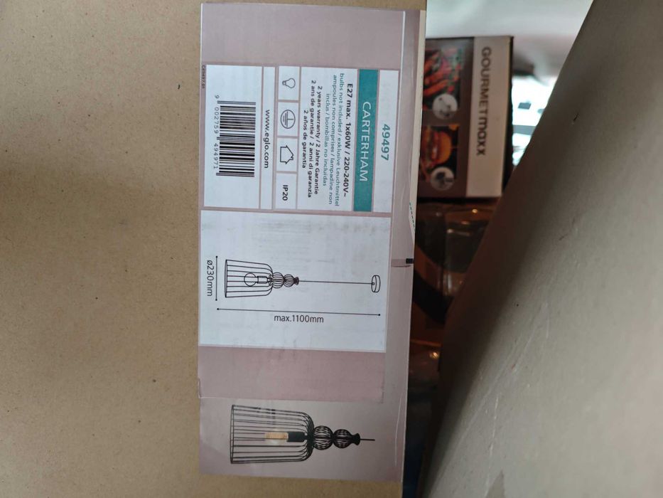 Loftowa industrialna czarna lampa wisząca do salonu sypialni EGLO