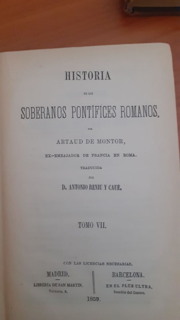 História de los soberanos pontifices romanos Artaud de Montor