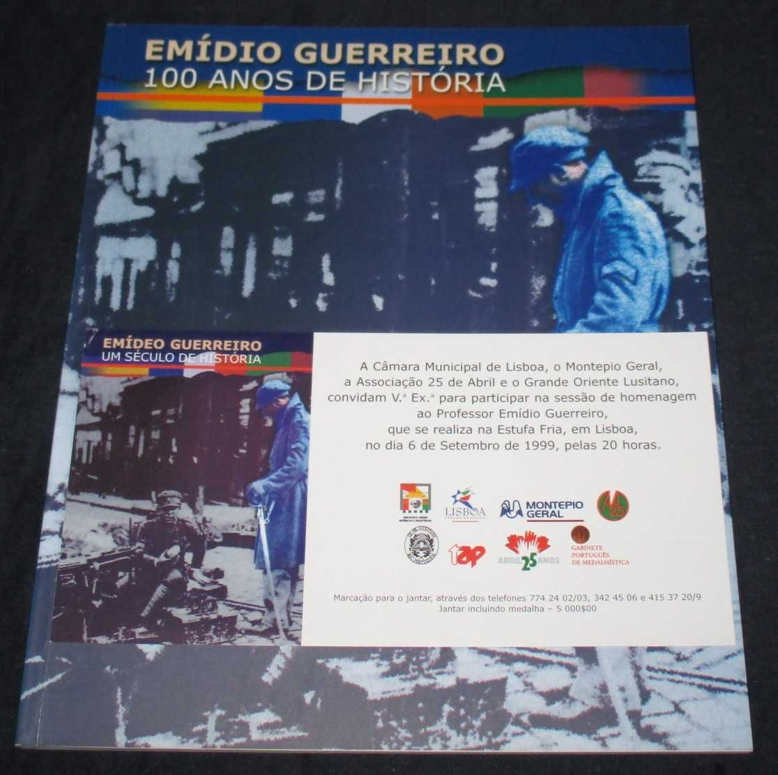 Livro Emídio Guerreiro 100 Anos de História 1999 com convite