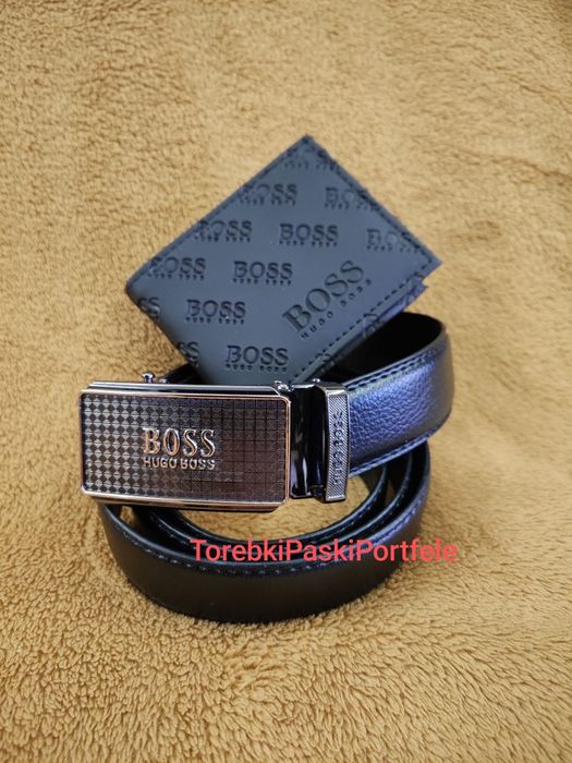 Nowy zestaw Hugo Boss , pasek + portfel.