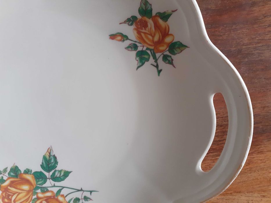 Patera półmisek z uszkami porcelana kość słoniowa Chodzież prl vintage