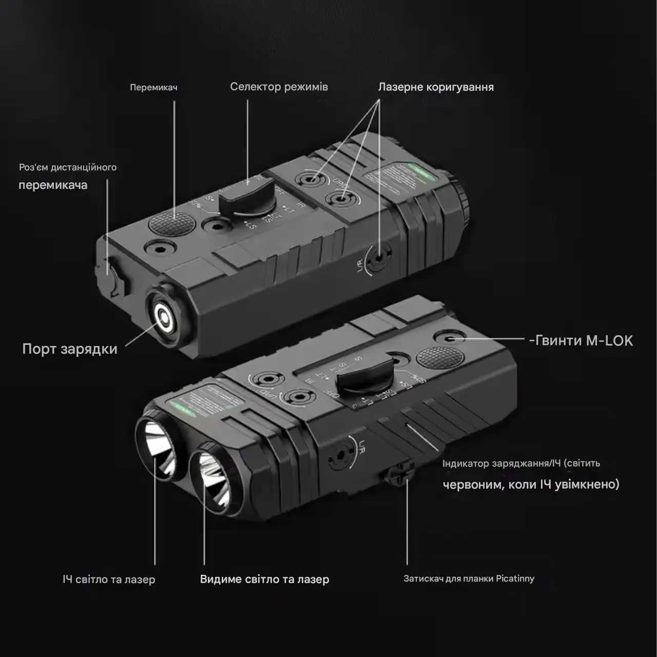 Defentac тактический фонарь 4-в-1 с зелёным и инфракрасным ЛЦУ