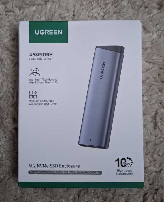 Зовнішній карман кишеня бокс для SSD NVMe M.2 Ugreen CM767