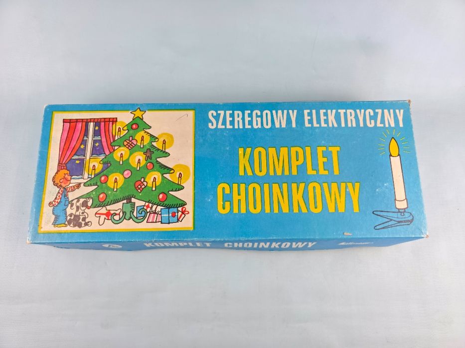 Komplet lampek choinkowych na klipsach PRL Millenium ozdoba świąteczna