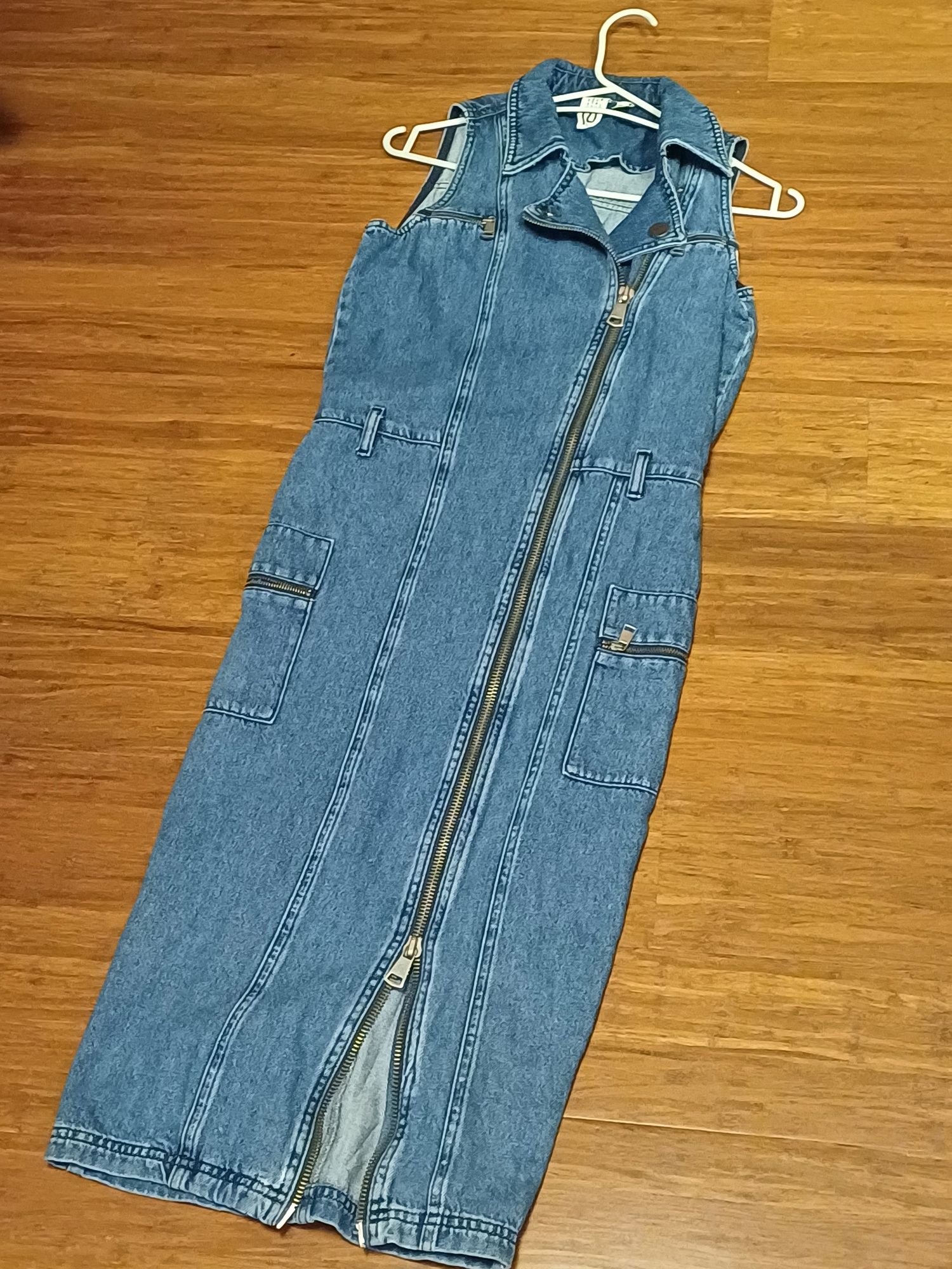 Jeansowa sukienka River Island 36, midi
