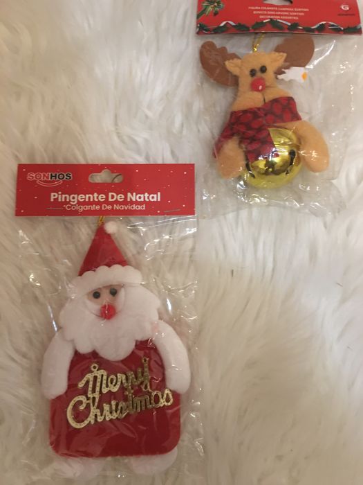 1 Pai Natal e uma Rena para pendurar na Arvore de Natal