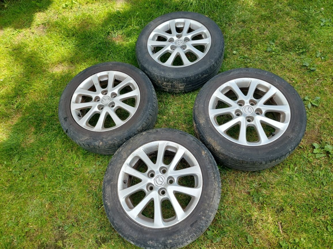 Alufelgi 5x114,3 mazda 3 5 6 ET 52,5 opony letnie