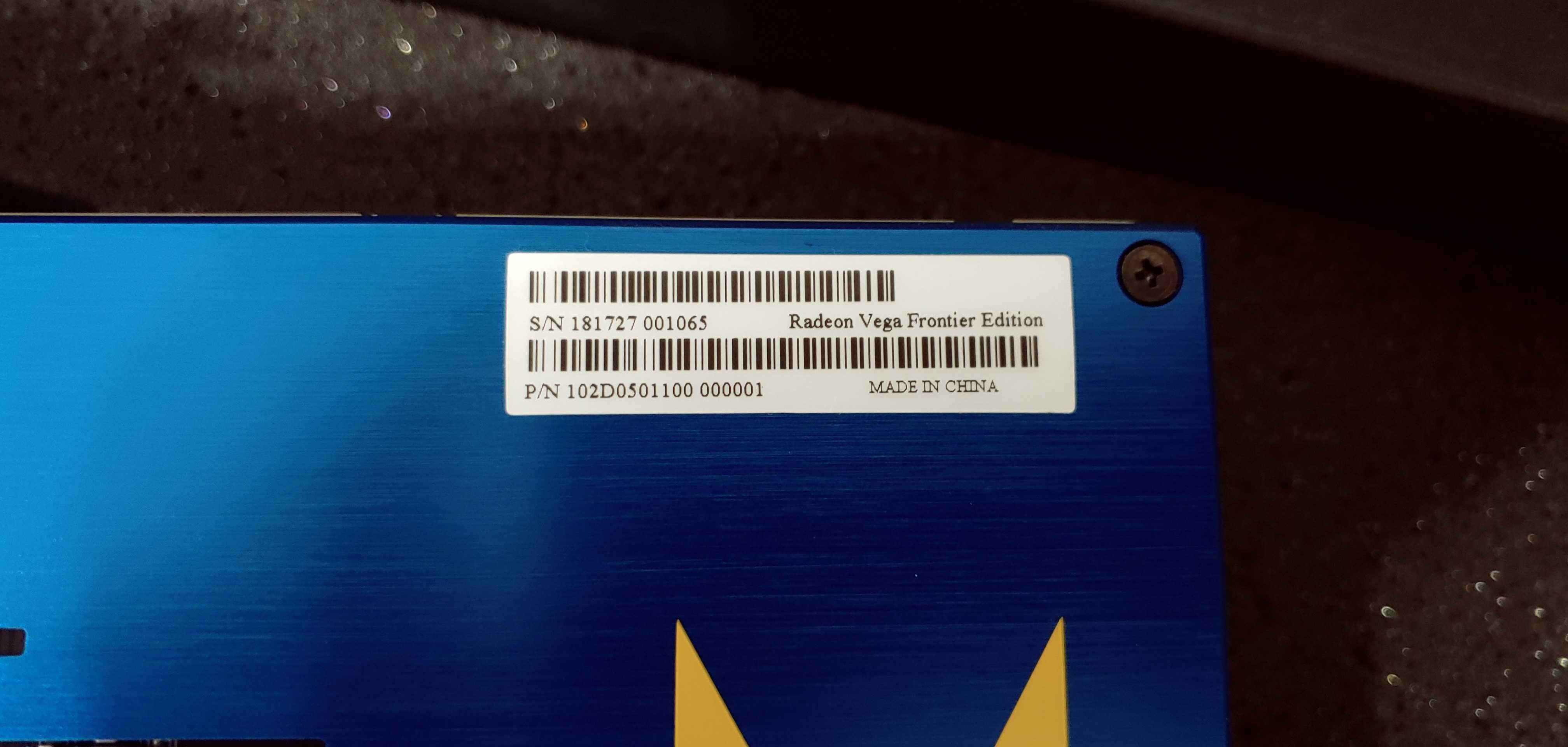 AMD Vega Frontier Edition 16Gb HBM2
