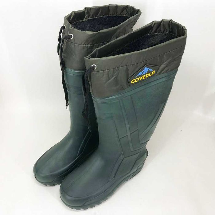 Якісні утеплені гумові чоботи високі.резинові сапоги утеплені чоловічі