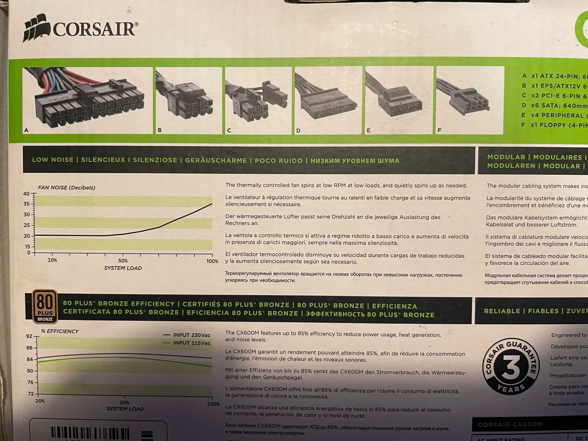 Fonte de Alimentação Corsair CX600M