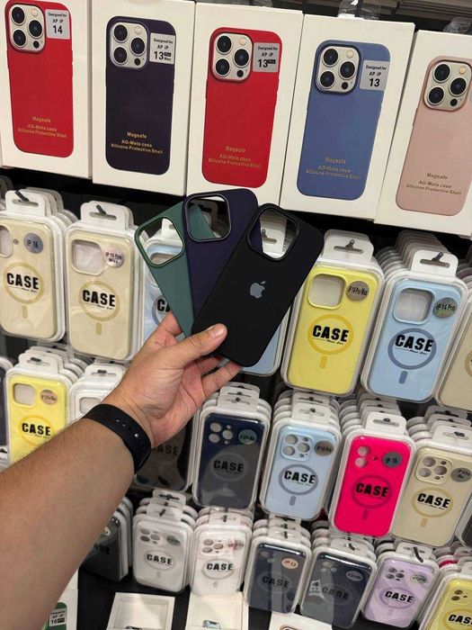 Чехол Silicone Case Metal Buttons (AA) для iPhone