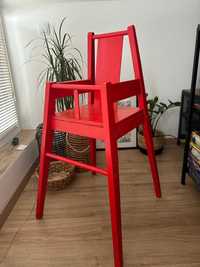 Krzesełko BLAMES do karmienia Ikea kolor czerwony drewniane