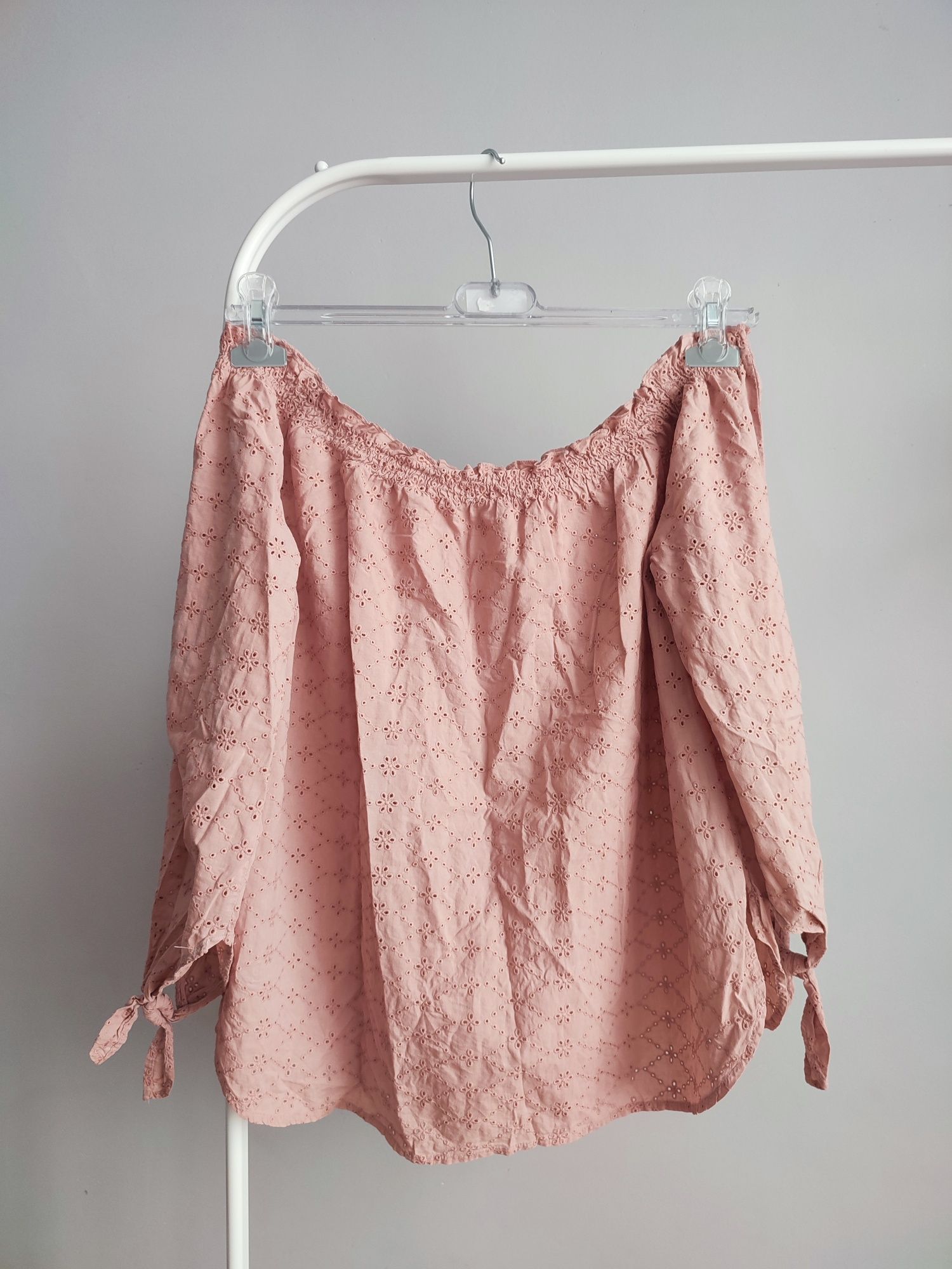 Bluzka koronka z 3/4 rękawem ażurek r.XL