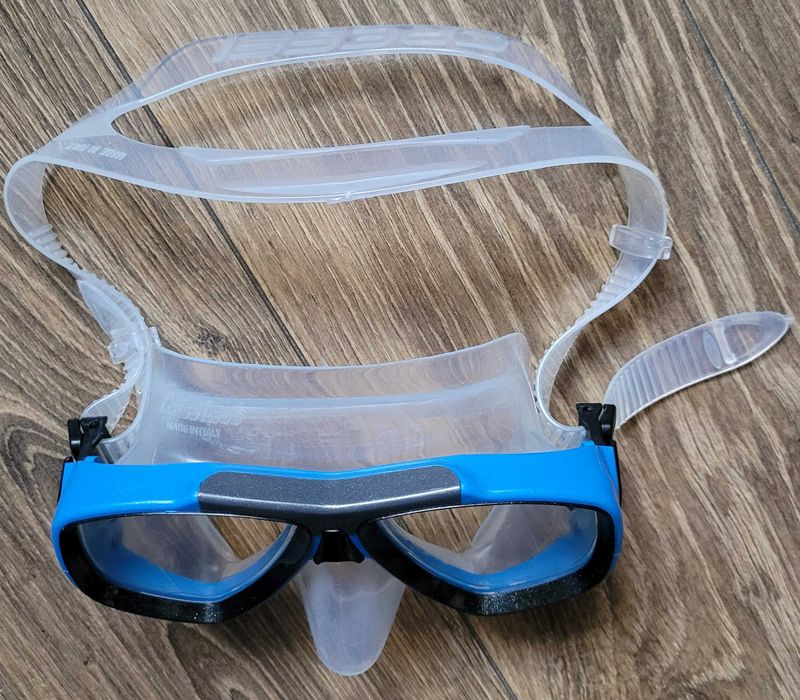 maska do nurkowania snorkeling okulary Cressi Focus niebieski stan BDB
