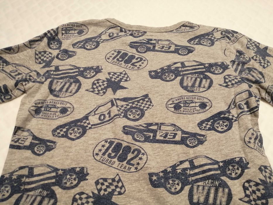 Koszulka chłopięca, długi rękaw, Next, 116, flagi, wyścigówki (Odzież)