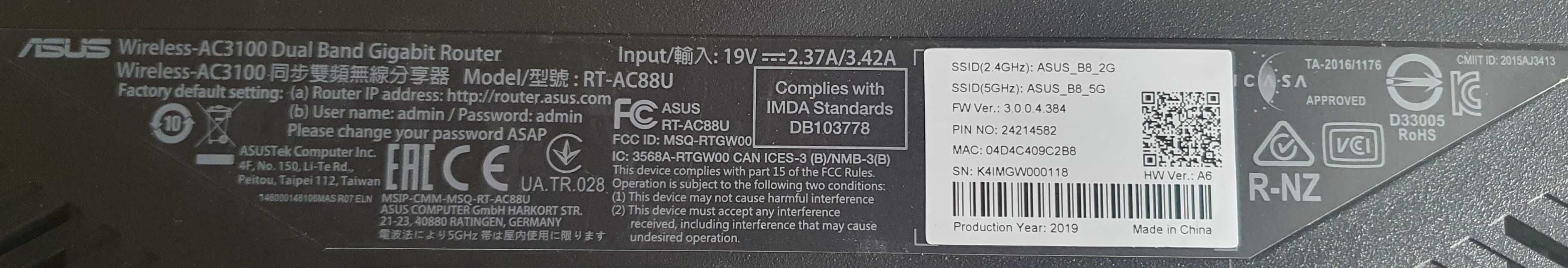 Router Asus RT-AC88U AC3100