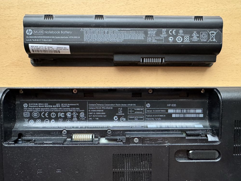 Продам ноутбук HP 635 Рабочий