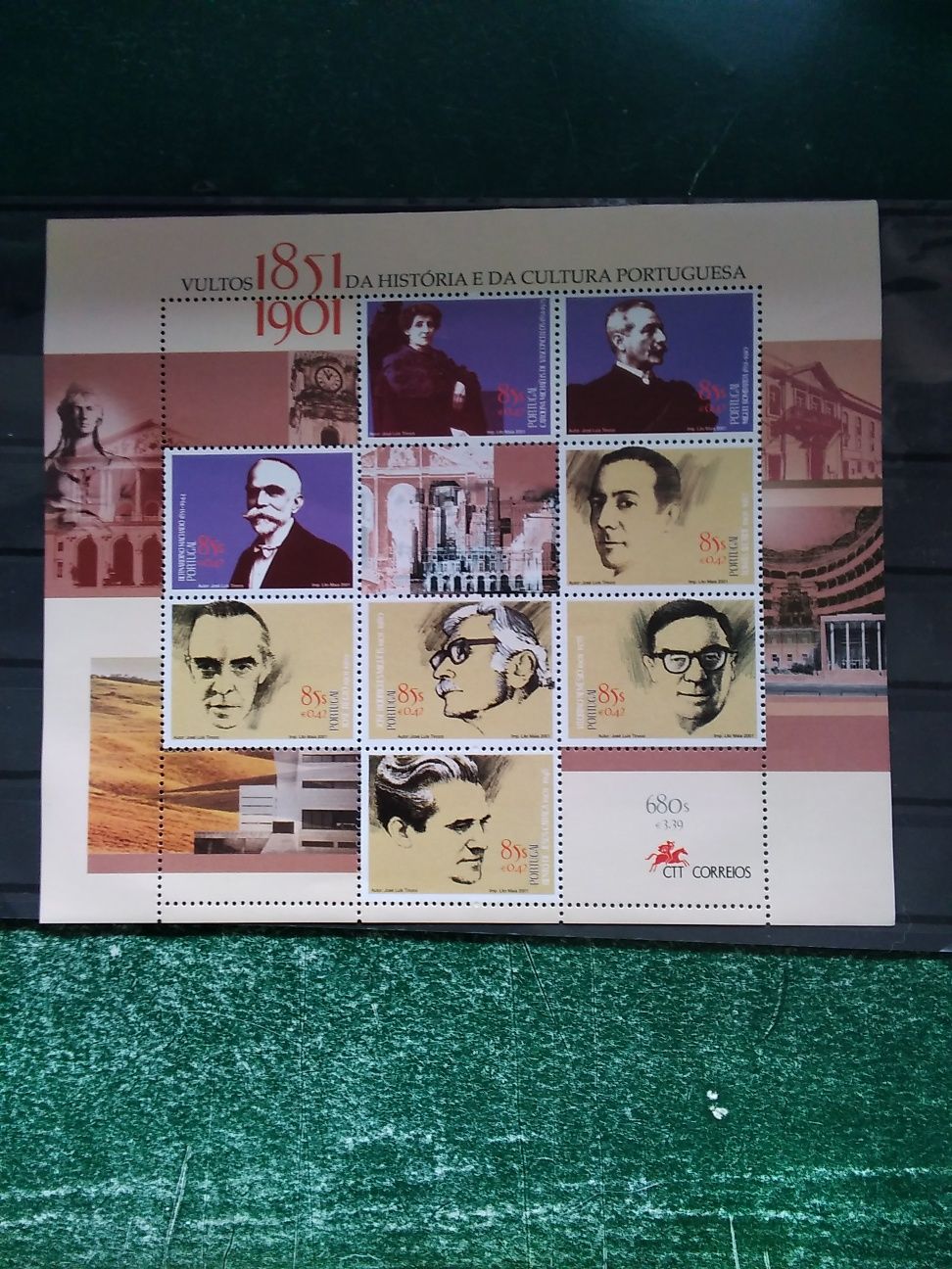2001 Folha Miniatura Vultos Da História e Da Cultura Portuguesa MNH **