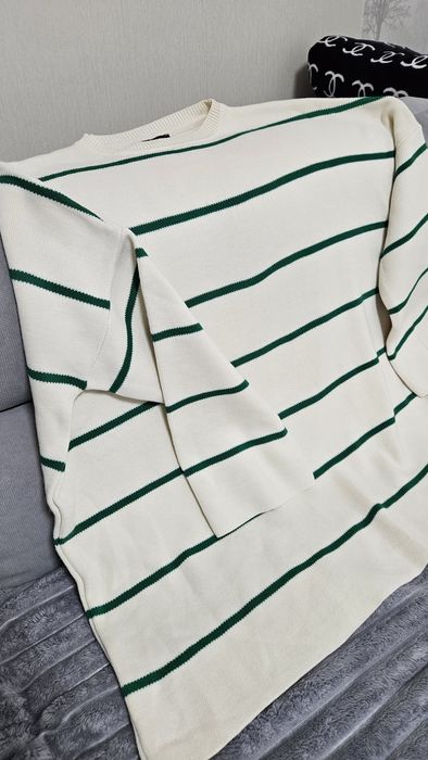 Стильна кофта в смужку, світер оверсайз