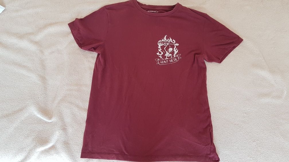 Reserved Koszulka bordo rock heavy metal S