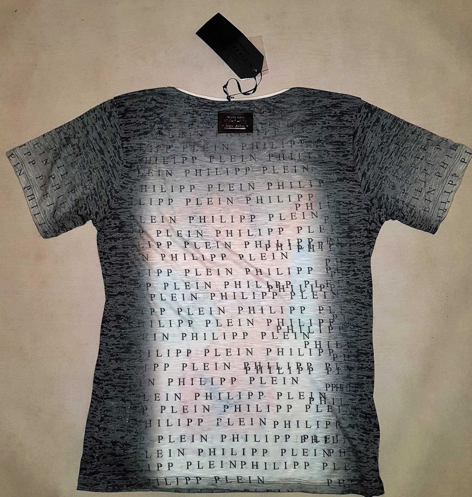 Nowy T-shirt Koszulka PHILIPP PLEIN szary melanż na prezent OKAZJA XXL