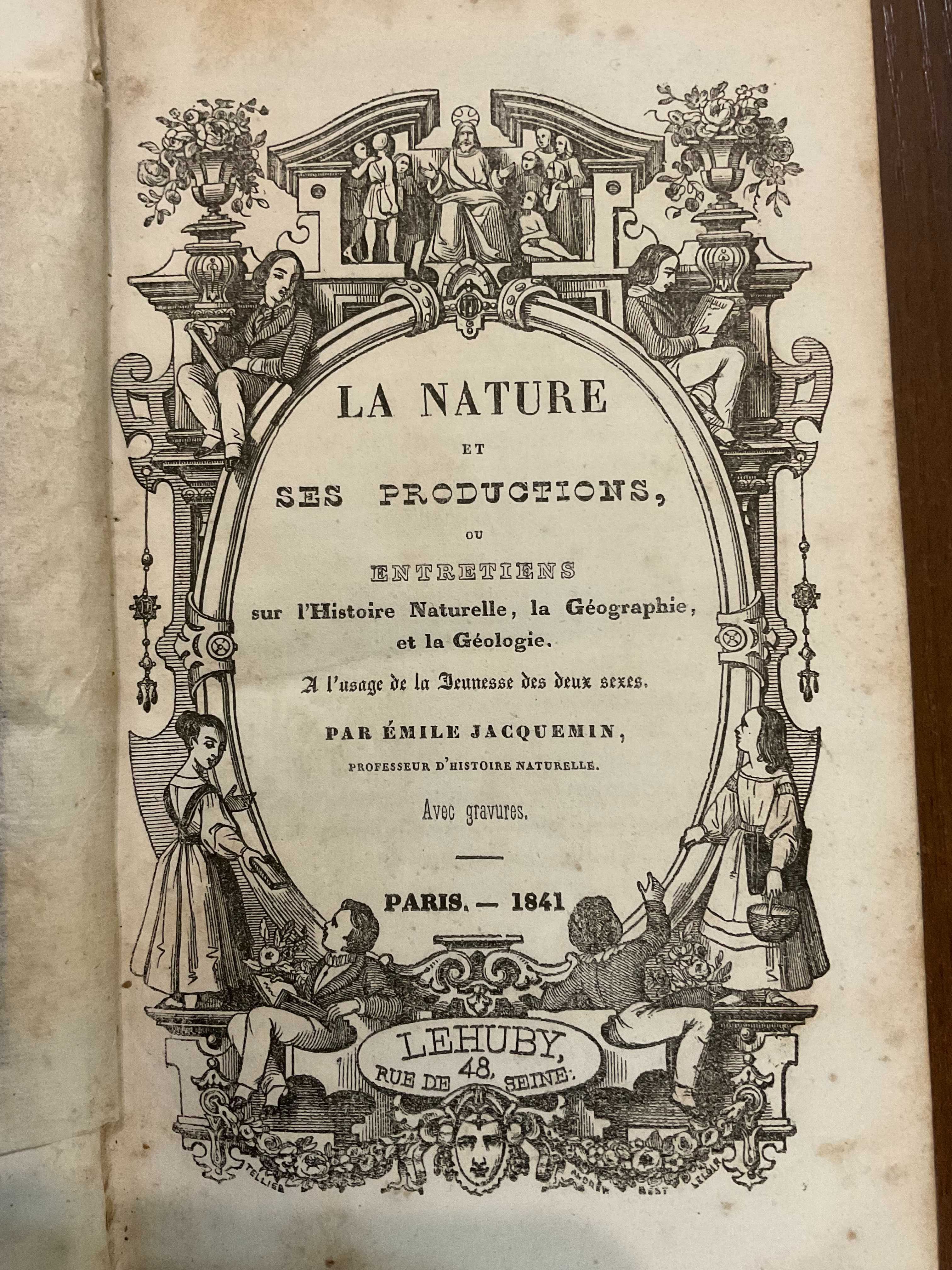 Париж 1841 Природознавство, географія, геологія (гравюри)