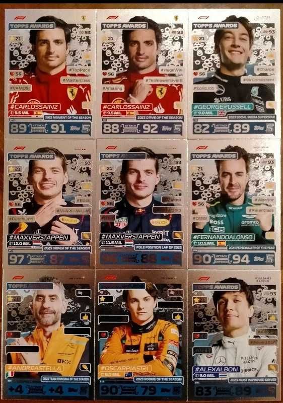 2024 Topps Turbo Attax F1 Topps Awards set