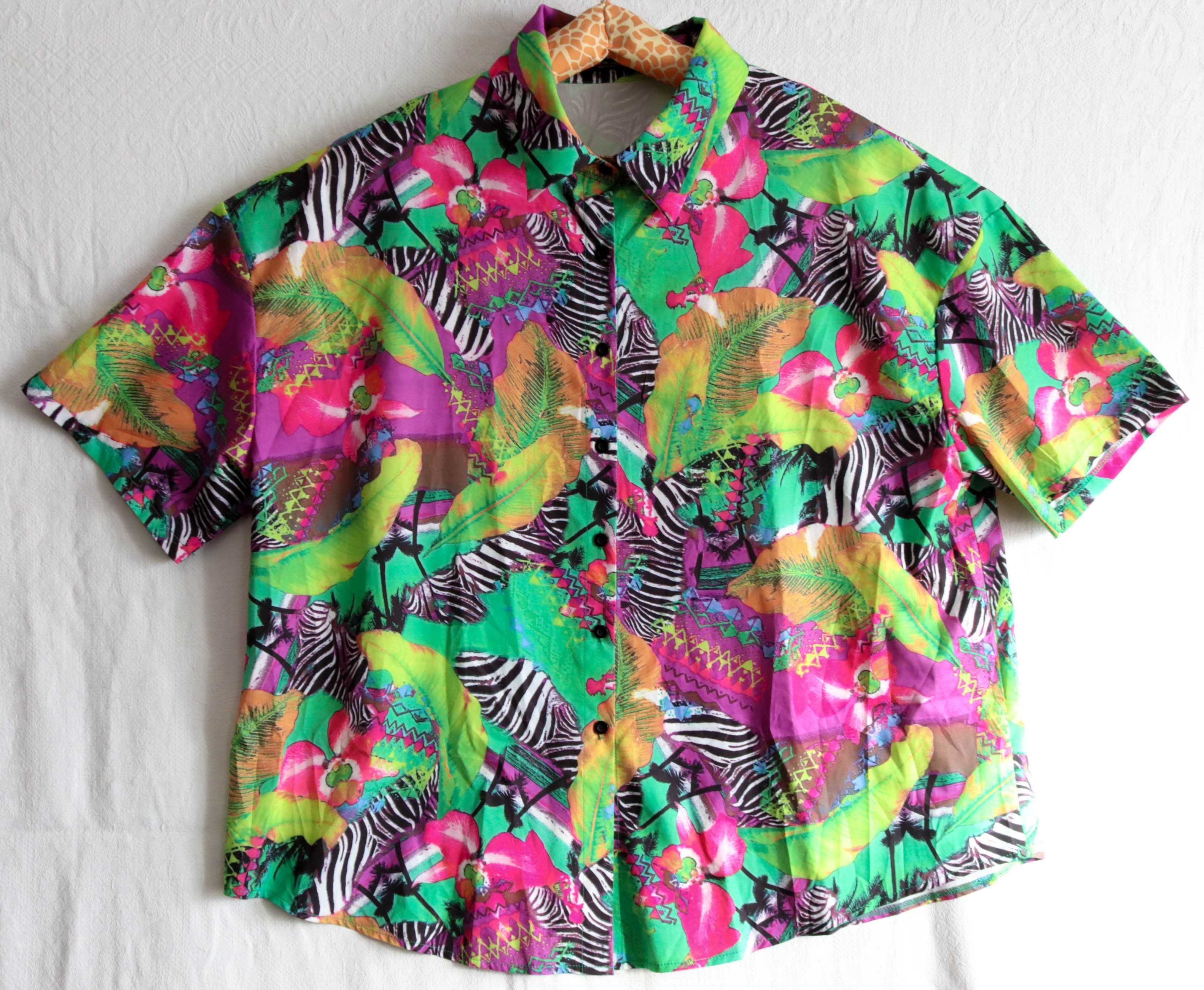Сорочка жіноча рубашка женская блуза блузка пляжна гавайська 4XL 56