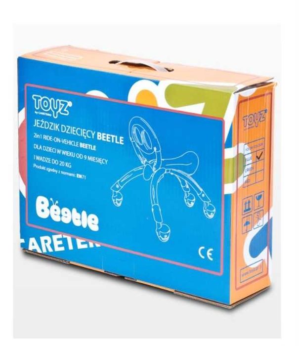 Jeździć chodzik skoczek pchacz zabawka wózek fotelik Caretero beetle