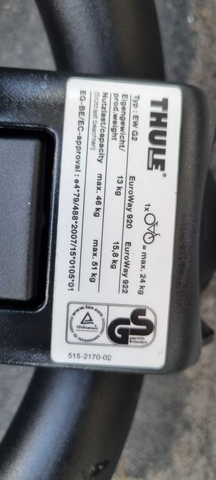 Thule Euroway 922 Bagażnik rowerowy na hak 3 rowery