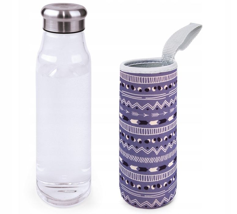 premium szklana butelka bidon 550ml pokrowiec ir