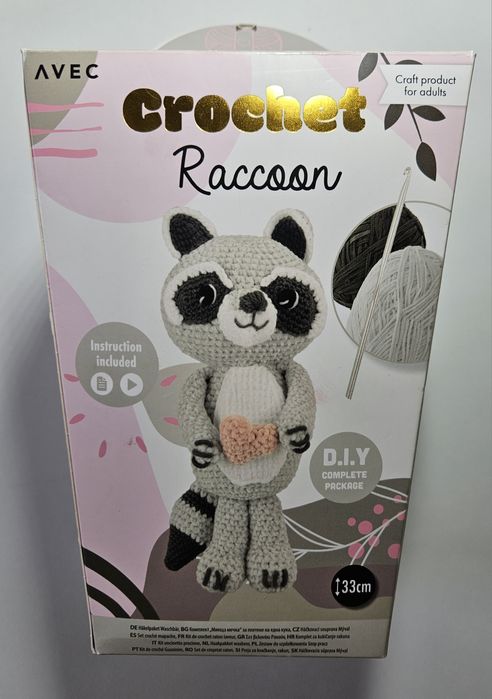 Zestaw do szydełkowania. Zwierzak szop.