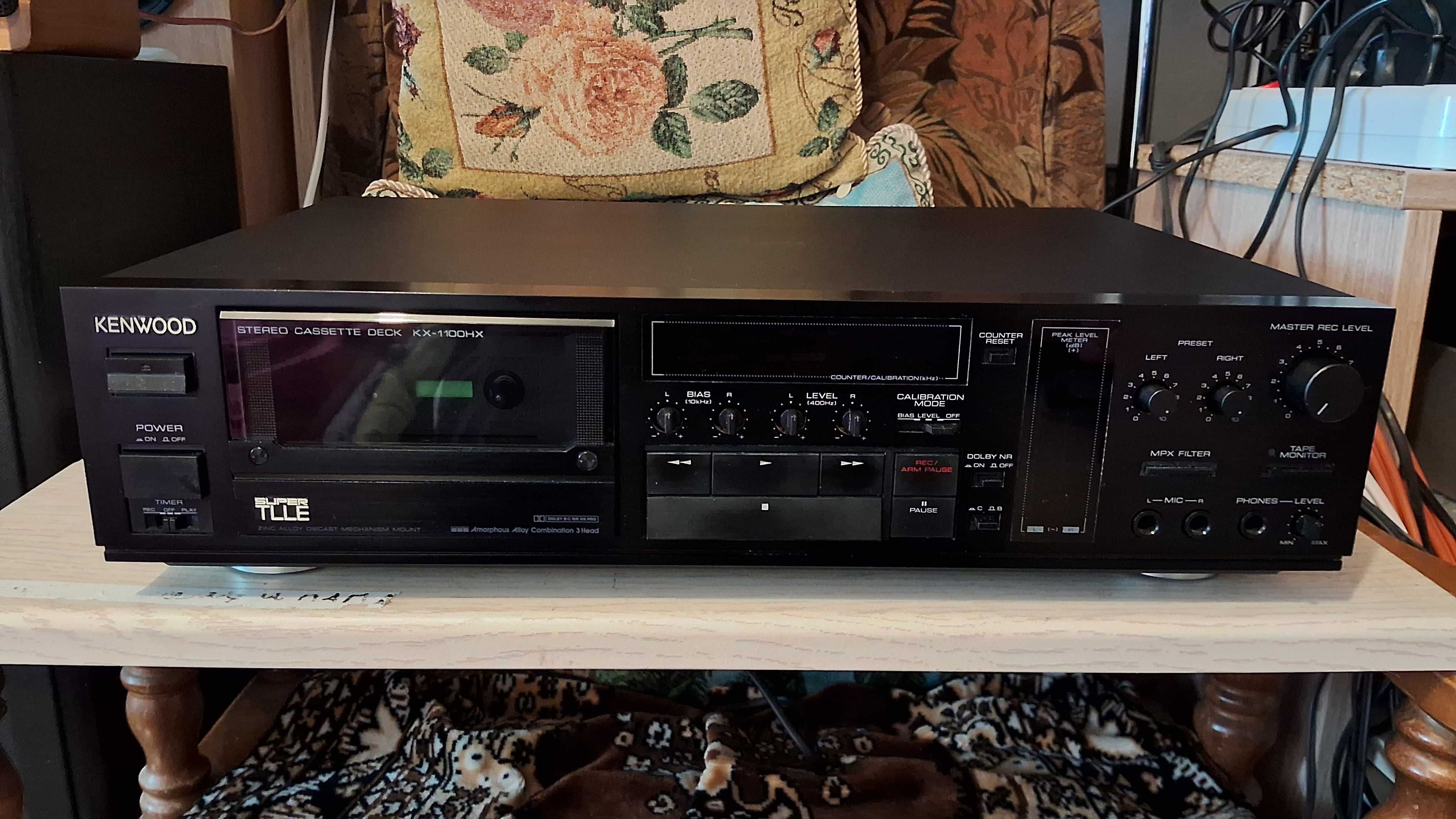 Kenwood KX-1100 HX касетна дека 3-Head, Direct Drive, аморфна головка.