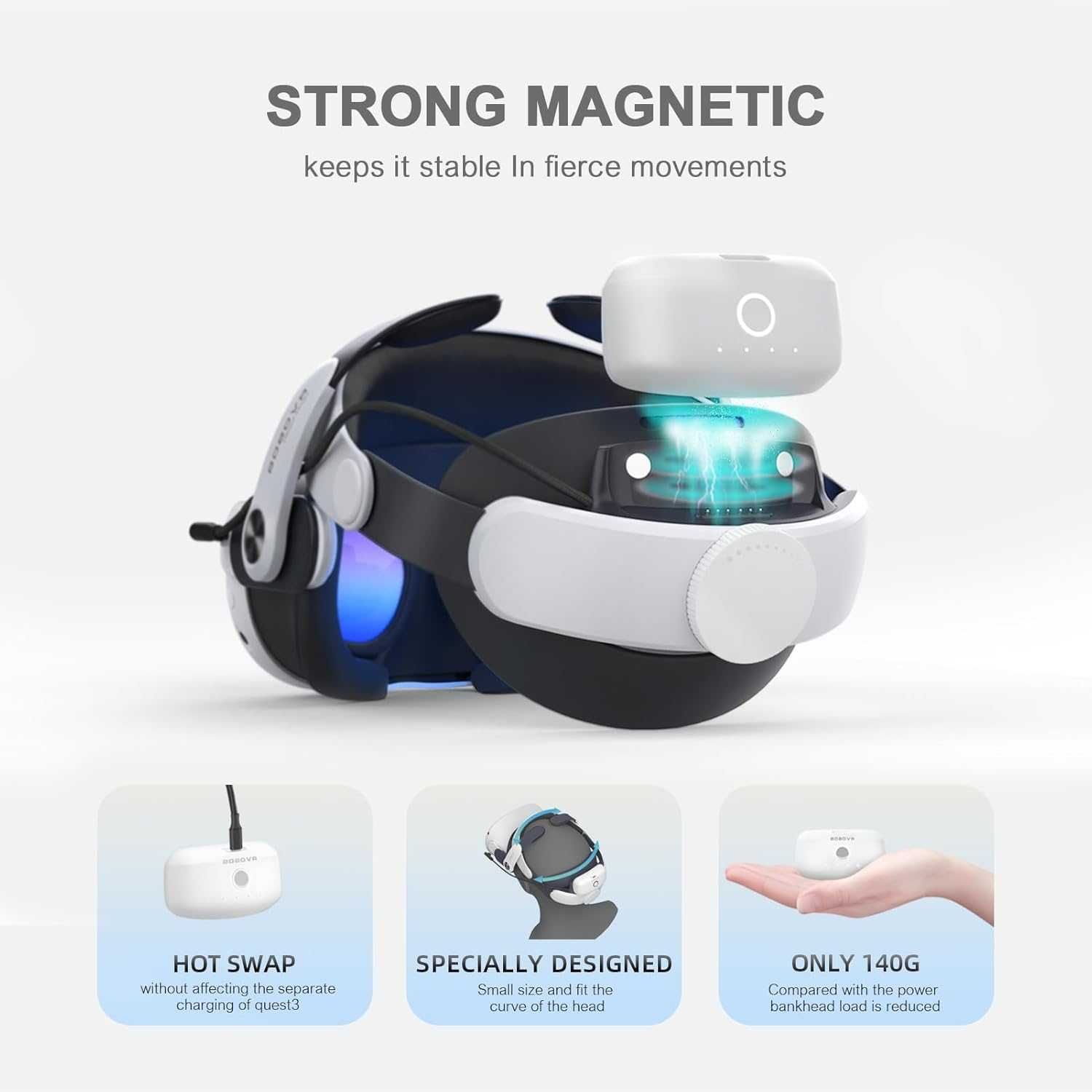 BOBOVR M3 Pro Battery Super Head Strap для Meta Quest 3/3S кріплення