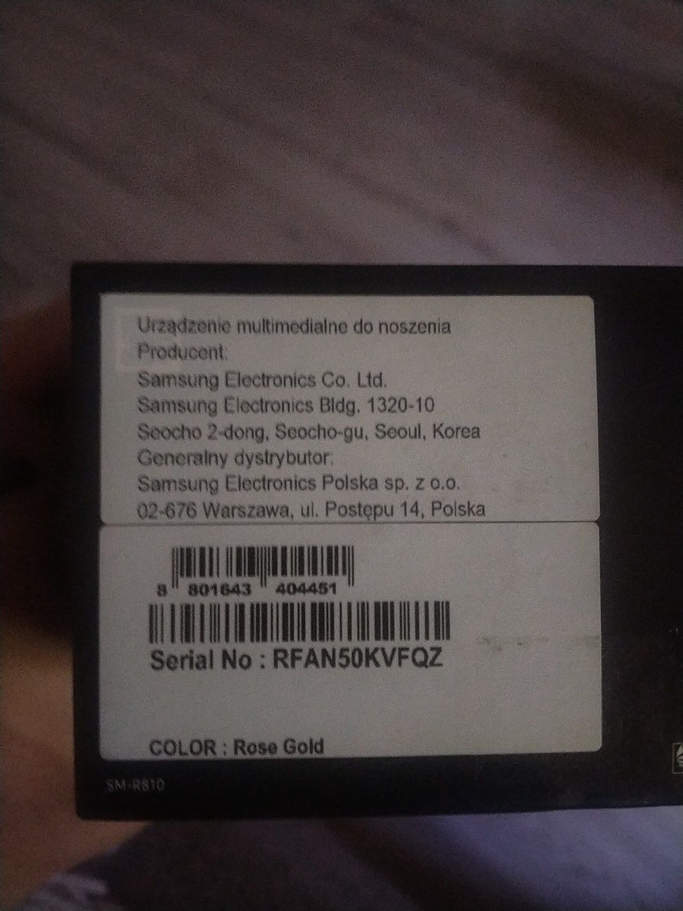 Samsung Galaxy SM-R810 smartwatch